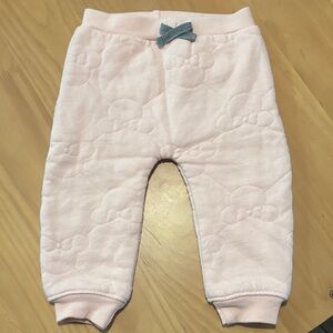 Disney Light Pink Quilted Sweatpants with Bow